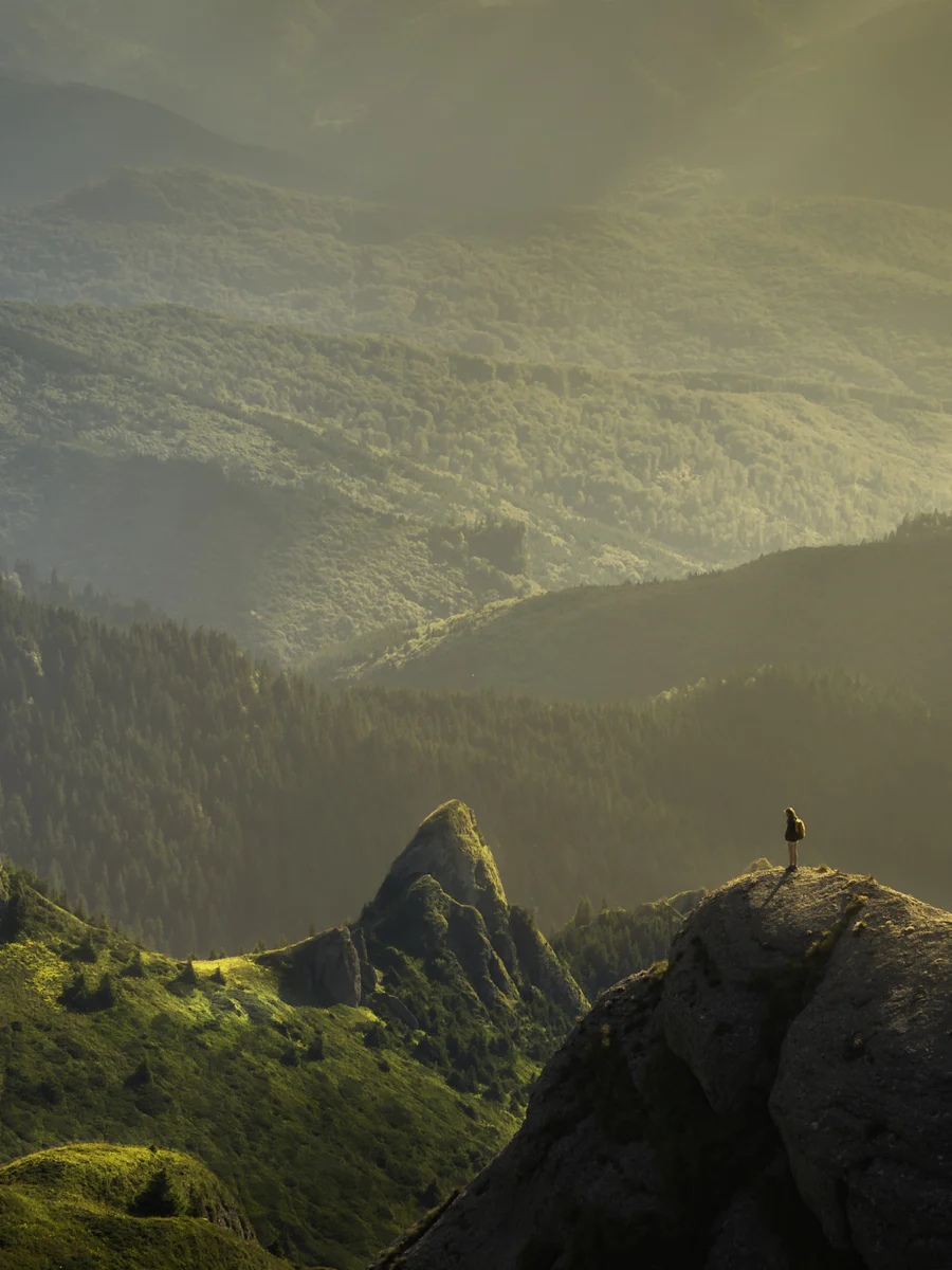 Green mountain ridgelines and hiking trails near Park City in spring